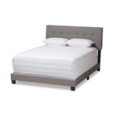Audrey Modern and Contemporary Light Grey Fabric Upholstered Queen Size Bed