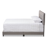 Baxton Studio Audrey Modern and Contemporary Light Grey Fabric Upholstered Queen Size Bed
