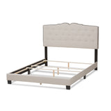 Baxton Studio Vivienne Modern and Contemporary Light Beige Fabric Upholstered King Size Bed