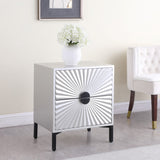 Glitz Engineered Wood / Iron Contemporary Antique Silver Side Table - 22" W x 16" D x 26" H