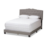 Vivienne Modern and Contemporary Light Grey Fabric Upholstered King Size Bed