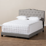 Baxton Studio Vivienne Modern and Contemporary Light Grey Fabric Upholstered Queen Size Bed