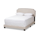 Odette Modern and Contemporary Light Beige Fabric Upholstered Full Size Bed