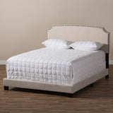 Baxton Studio Odette Modern and Contemporary Light Beige Fabric Upholstered Full Size Bed