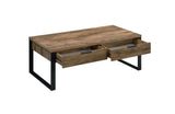 Aflo Industrial Coffee Table Weathered Oak & Black Finish 82470-ACME