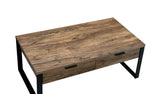 Aflo Industrial Coffee Table Weathered Oak & Black Finish 82470-ACME