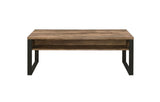 Aflo Industrial Coffee Table Weathered Oak & Black Finish 82470-ACME