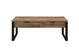 Aflo Industrial Coffee Table Weathered Oak & Black Finish 82470-ACME