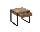 Aflo Industrial End Table Weathered Oak & Black Finish 82472-ACME