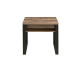 Aflo Industrial End Table Weathered Oak & Black Finish 82472-ACME