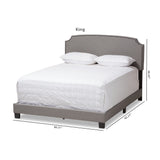 Baxton Studio Odette Modern and Contemporary Light Grey Fabric Upholstered King Size Bed