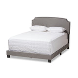 Odette Modern and Contemporary Light Grey Fabric Upholstered King Size Bed