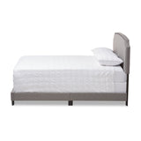 Baxton Studio Odette Modern and Contemporary Light Grey Fabric Upholstered King Size Bed