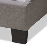 Baxton Studio Odette Modern and Contemporary Light Grey Fabric Upholstered King Size Bed