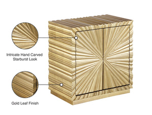 Golda Gold Leaf / Engineered Wood Contemporary Gold Side Table - 24" W x 16" D x 26" H