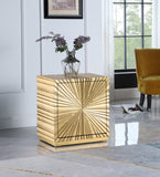 Golda Gold Leaf / Engineered Wood Contemporary Gold Side Table - 24" W x 16" D x 26" H