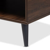 Baxton Studio Pierre Mid-Century Modern Brown and Dark Grey Finished Wood Coffee Table