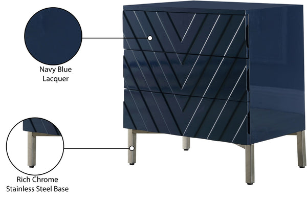 Collette Engineered Wood / Stainless Steel Contemporary  Side Table - 24" W x 16" D x 26" H