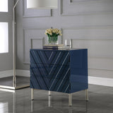 Collette Engineered Wood / Stainless Steel Contemporary  Side Table - 24" W x 16" D x 26" H