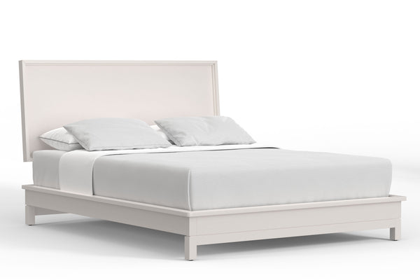 Nova Queen Platform Bed in Pure Chalk White - Stylish Mahogany Design, No Box Spring Needed!