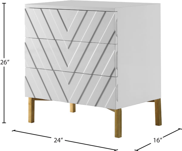 Collette Stainless Steel Contemporary  Side Table - 24" W x 16" D x 26" H