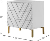 Collette Stainless Steel Contemporary  Side Table - 24" W x 16" D x 26" H