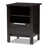 Hamish Modern and Contemporary Wenge Brown Finished 1-Drawer Nightstand