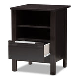 Baxton Studio Hamish Modern and Contemporary Wenge Brown Finished 1-Drawer Nightstand