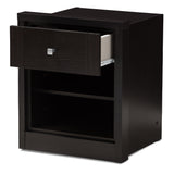 Baxton Studio Danette Modern and Contemporary Wenge Brown Finished 1-Drawer Nightstand