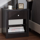 Baxton Studio Danette Modern and Contemporary Wenge Brown Finished 1-Drawer Nightstand