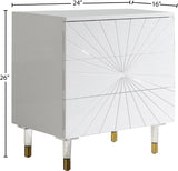 Starburst Acrylic / Engineered Wood Contemporary  Side Table - 24" W x 16" D x 26" H