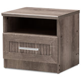 Gallia Modern Contemporary Oak Brown Finished Nightstand
