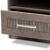 Baxton Studio Gallia Modern and Contemporary Oak Brown Finished 1-Drawer Nightstand