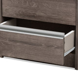 Baxton Studio Gallia Modern and Contemporary Oak Brown Finished 2-Drawer Nightstand
