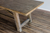 Alpine Furniture Newberry Extension Dining Table, Weathered Natural 2068-01 Weathered Natural Acacia Solids 39.5 x 83-103 x 30