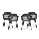 Dahlia Outdoor Modern Dining Chair (Set of 4)