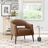 Zuo Modern Berkeley 100% Polyester, Plywood, Steel Modern Commercial Grade Accent Chair Vintage Brown, Black 100% Polyester, Plywood, Steel