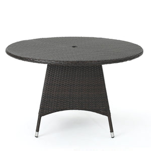 Corsica  Brown PE Round KD Dining Table Noble House