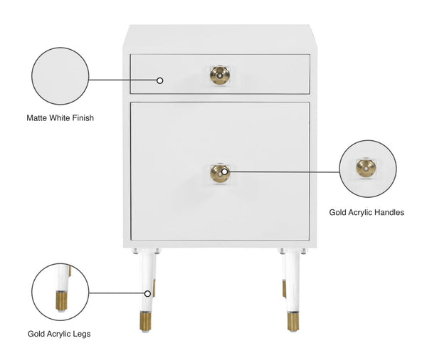 Lia Acrylic / Engineered Wood / Metal Contemporary  Side Table - 19" W x 15.5" D x 29" H