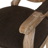 Judith French Country Wood Upholstered Dining Chair, Brown and Natural Noble House