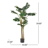 Stilwell 5' x 2.5' Artificial Monstera Tree, Green Noble House