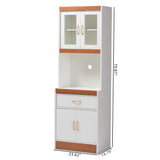Baxton Studio Laurana Modern and Contemporary White and Cherry Finished Kitchen Cabinet and Hutch