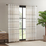 Nea Modern/Contemporary 100% Window Curtain Panel with Lining in Natural