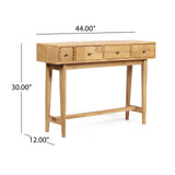 Warthen Boho Handcrafted 4 Drawer Console Table, Natural Noble House