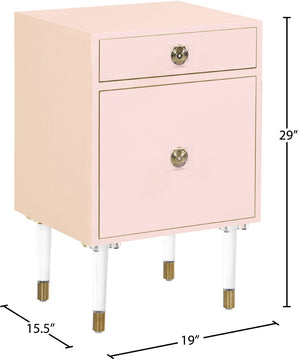 Lia Acrylic / Engineered Wood / Metal Contemporary  Side Table - 19" W x 15.5" D x 29" H