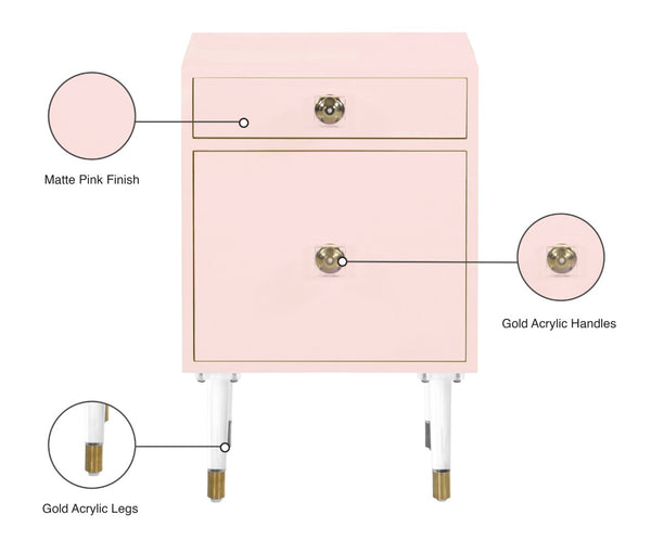 Lia Acrylic / Engineered Wood / Metal Contemporary  Side Table - 19" W x 15.5" D x 29" H