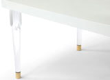 Bethany Acrylic / Birch Wood / Engineered Wood Contemporary White Dining Table - 94.5" W x 43.5" D x 30" H