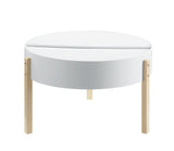 Bodfish Mid-Century Coffee Table TOP) White (White) • LEG) Natural (Natural) 83215-ACME