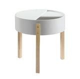 Bodfish Mid-Century End Table TOP) White (White) • LEG) Natural (Natural) 83217-ACME