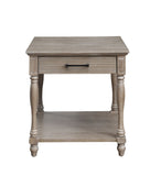 Ariolo Transitional End Table Antique White (Weathering White) 83222-ACME